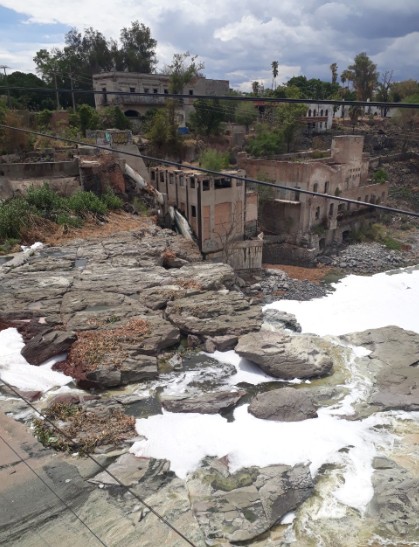 Permanent toxic foam on the Santiago River