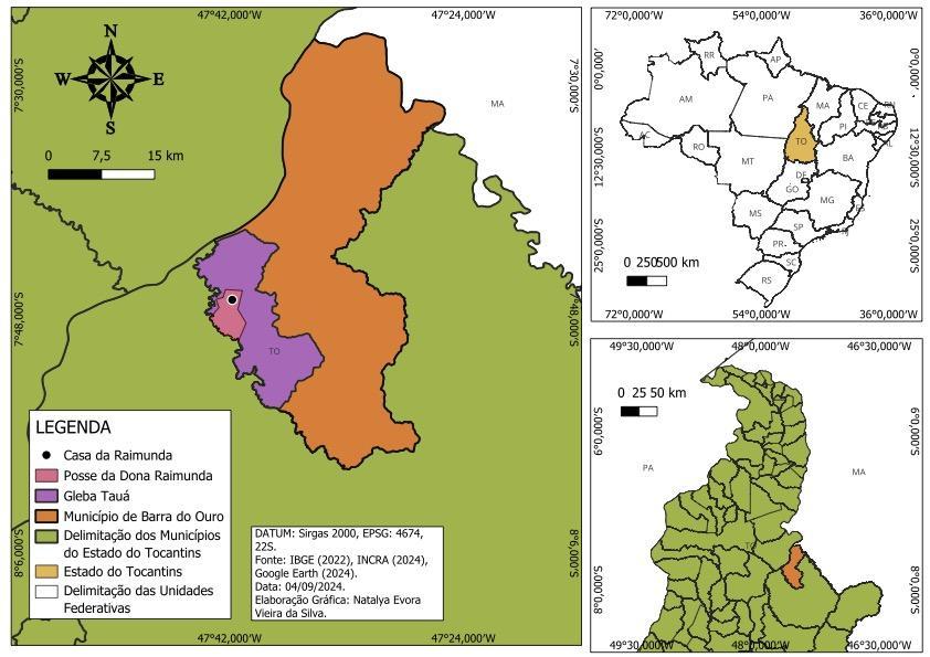 Mapa de la zona de Gleba Tauá